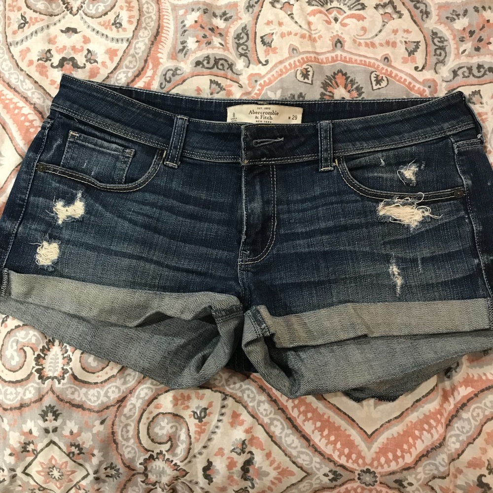 Distressed Abercrombie denim shorts